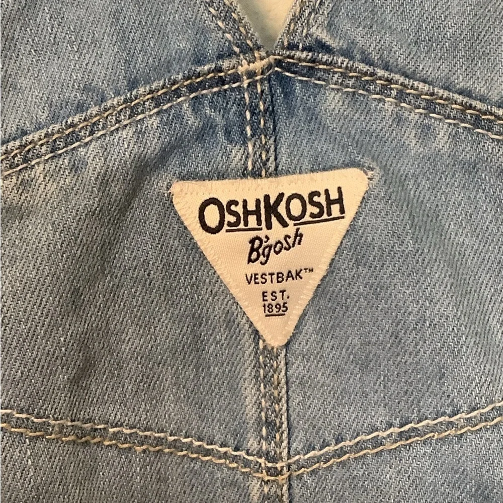 Osh kosh Bgosh little toddler girls 2T‎ blue denim ivory tulle tutu jumper dress